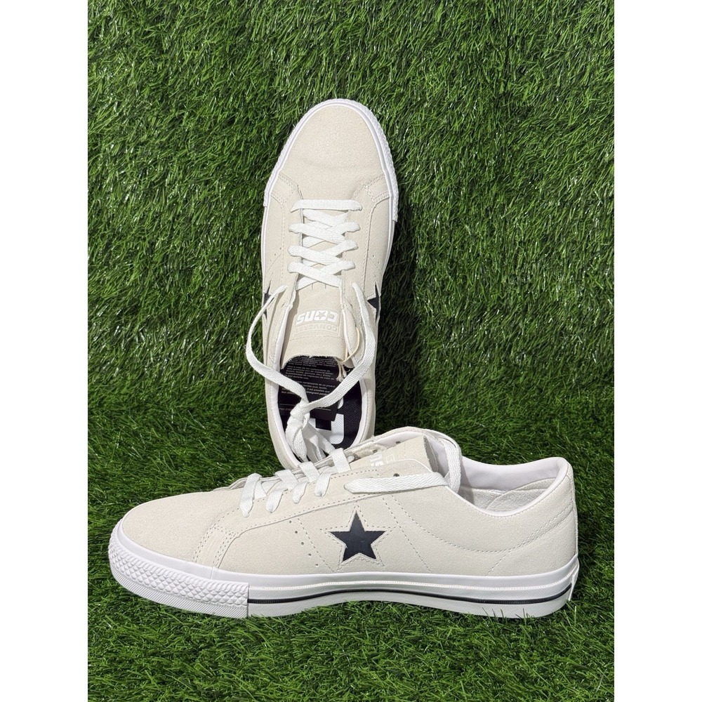 Converse One Star Pro OX Men's 10.5 Suede Egret/White/Black Low Top Sneakers New - Picture 5 of 9